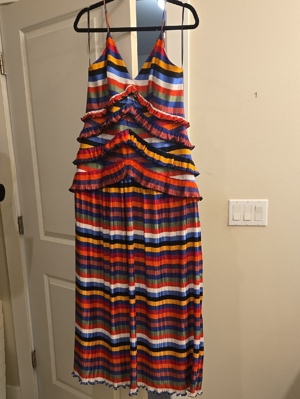 Elliatt Multicolor Striped Maxi Dress with Ruffle Tiers